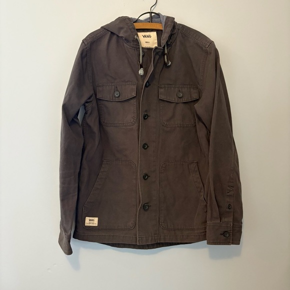 Vans Women’s Grey Cotton Utility Jacket with Hood – Size Small - Picture 1 of 9